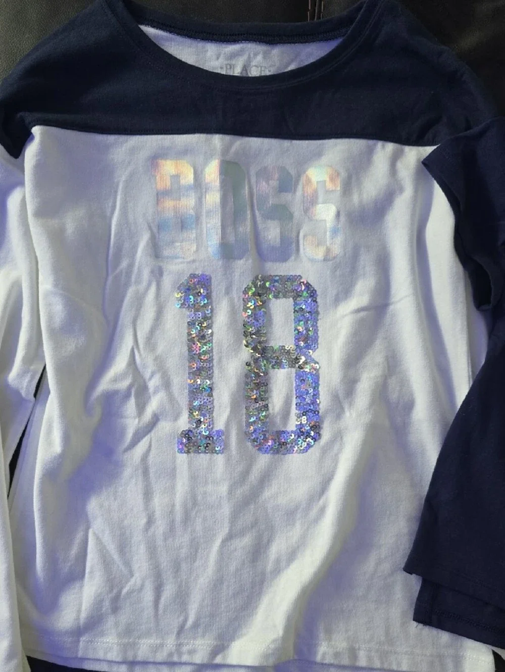 Justice Girls Navy & White Graphic Tees with Aqua Splash
